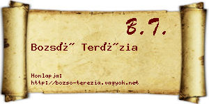 Bozsó Terézia névjegykártya
